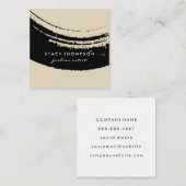 Artistisch geborsteld zwart vierkante visitekaartje (Voorkant / Achterkant)