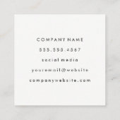 Artistisch geborsteld zwart vierkante visitekaartje (Achterkant)