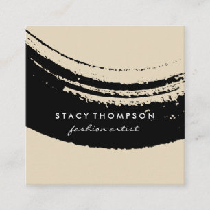 Artistisch geborsteld zwart vierkante visitekaartje