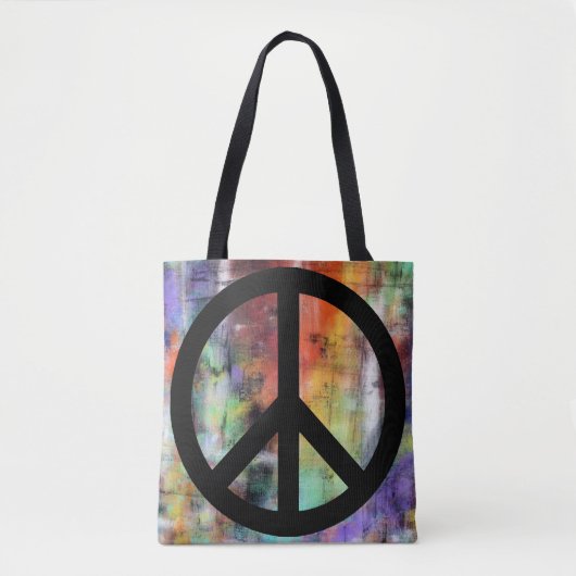 Artistisch gekanteld vredesbord tote bag (Voorkant)