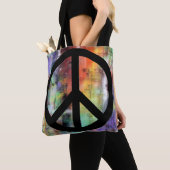 Artistisch gekanteld vredesbord tote bag (Dichtbij)