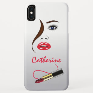 Artistisch gezicht en lipstick in Mirror beeld Case-Mate iPhone Case