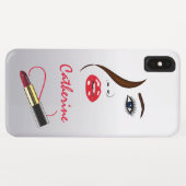 Artistisch gezicht en lipstick in Mirror beeld Case-Mate iPhone Case (Achterkant (horizontaal))