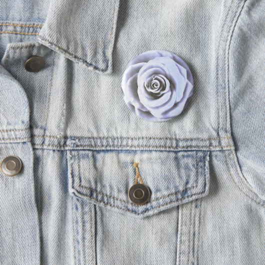 Artistisch groot Bleek blauw Roos Ronde Button 5,7 Cm (In situ)