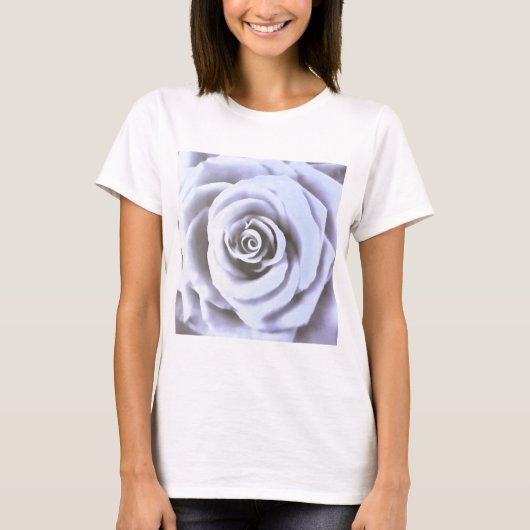 Artistisch groot Bleek blauw Roos T-shirt (Voorkant)