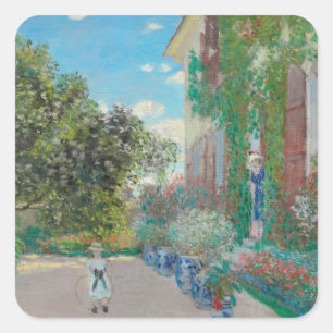 Artistisch huis in Argentijnse-Claude Monet art Vierkante Sticker