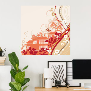 Artistisch huisvestingspatroon poster