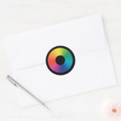 Artistisch kleurenwiel ronde sticker (Envelop)