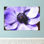 Artistisch Lila blauw Anemone Wilde Bloem Canvas Afdruk (Insitu (Houten vloer))