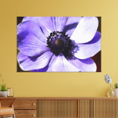Artistisch Lila blauw Anemone Wilde Bloem Canvas Afdruk (Insitu (Woonkamer))