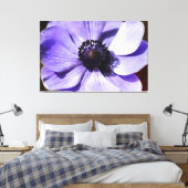 Artistisch Lila blauw Anemone Wilde Bloem Canvas Afdruk (Insitu (Slaapkamer))
