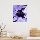 Artistisch Lila blauw Anemone Wilde Bloem Poster (Keuken)
