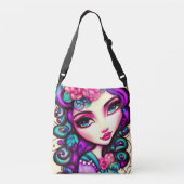 Artistisch meisje crossbody tas (Achterkant)