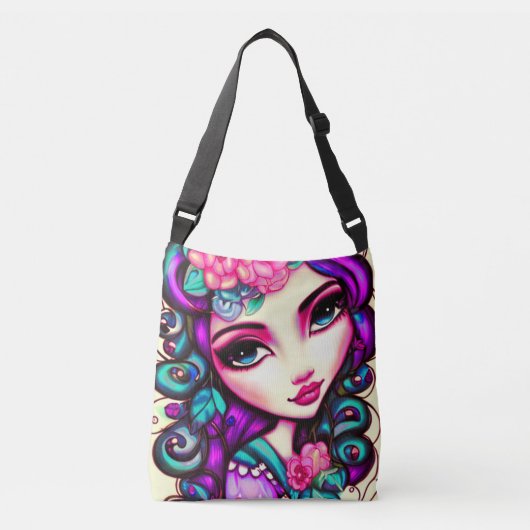 Artistisch meisje crossbody tas (Voorkant)