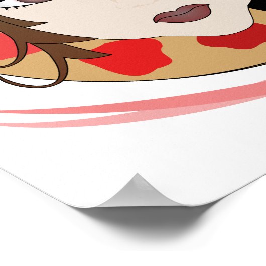 Artistisch meisje in het rood poster (Hoek)