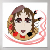 Artistisch meisje in het rood poster (Voorkant)