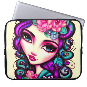 Artistisch meisje laptop sleeve