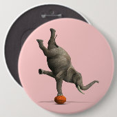 Artistisch olifant ronde button 6,0 cm (Voorkant /achterkant)