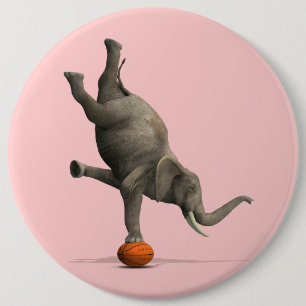 Artistisch olifant ronde button 6,0 cm