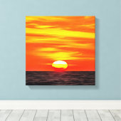 Artistisch Oranje Aegean Sunset Akyaka Canvas Afdruk (Insitu (Houten vloer))