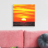 Artistisch Oranje Aegean Sunset Akyaka Canvas Afdruk (Insitu (Woonkamer))