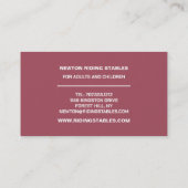 Artistisch paard, Riding Instructor, Academie Visitekaartje (Achterkant)