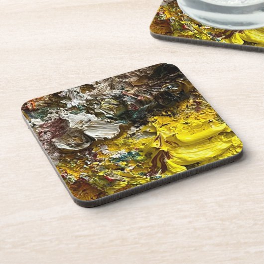 Artistisch palet #1 bier onderzetter (Linkerzijde)