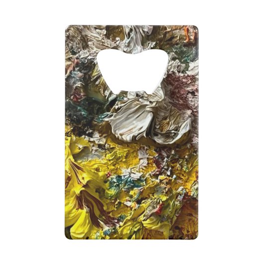 Artistisch palet #1 creditkaart flessenopener (Voorkant)