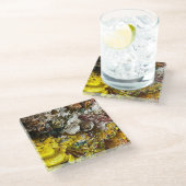 Artistisch palet #1 glazen onderzetter (Schuin)