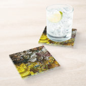 Artistisch palet #1 glazen onderzetter (Schuin)