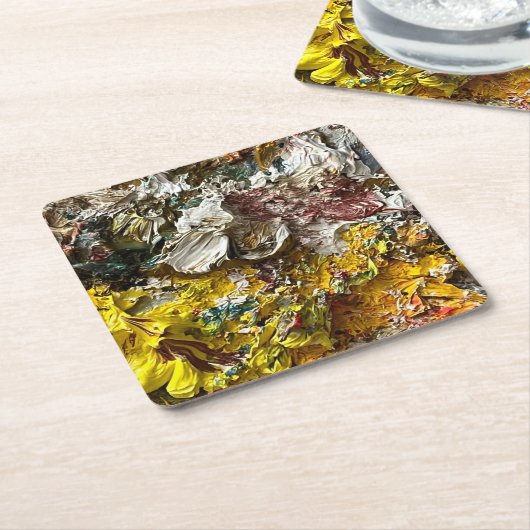 Artistisch palet #1 kartonnen onderzetters (Schuin)