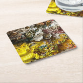 Artistisch palet #1 kartonnen onderzetters (Schuin)