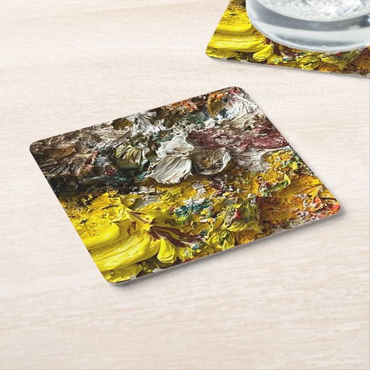 Artistisch palet #1 kartonnen onderzetters (Schuin)