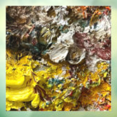 Artistisch palet #1 raamsticker (Vel 3)