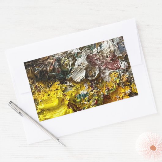 Artistisch palet #1 rechthoekige sticker (Envelop)