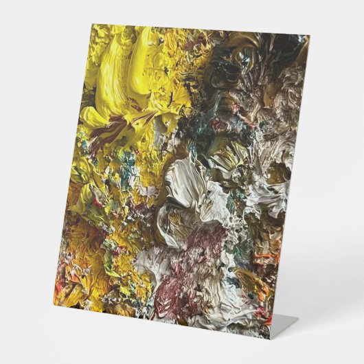 Artistisch palet #1 reclamebord met voetstuk (Voorkant)