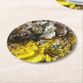 Artistisch palet #1 ronde kartonnen onderzetter (Gebogen)