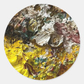 Artistisch palet #1 ronde sticker (Voorkant)