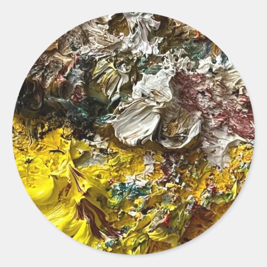 Artistisch palet #1 ronde sticker (Voorkant)