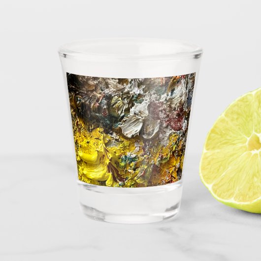 Artistisch palet #1 shot glas (Voorkant)