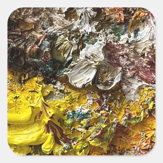 Artistisch palet #1 vierkante sticker (Voorkant)