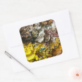 Artistisch palet #1 vierkante sticker (Envelop)