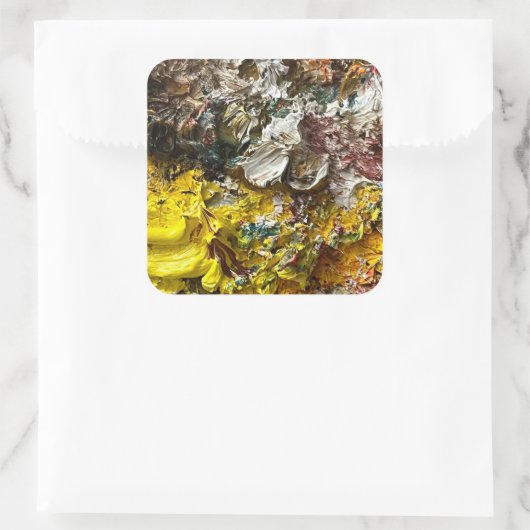 Artistisch palet #1 vierkante sticker (Tas)