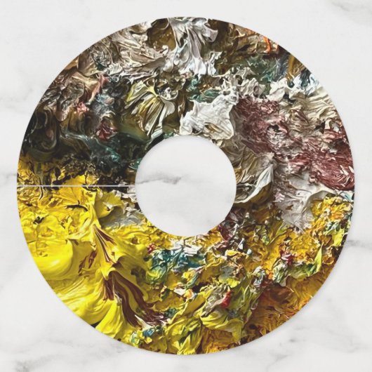 Artistisch palet #1 wijnglaslabel (Voorkant)