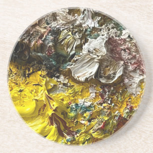 Artistisch palet #1 zandsteen onderzetter