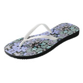 Artistisch pasteel groene piriwinkle Abstract patr Teenslippers (Schuin)