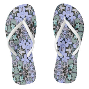 Artistisch pasteel groene piriwinkle Abstract patr Teenslippers