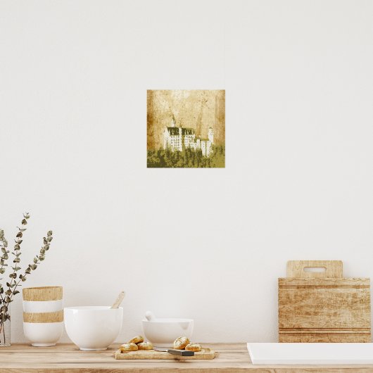 Artistisch  Poster met witte fantasy Castle (Keuken)