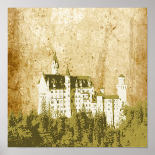 Artistisch  Poster met witte fantasy Castle