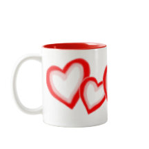 Artistisch rood roze hartsatroon op wit